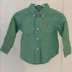 Ralph Lauren Baby Dress Shirt Green Check 9M